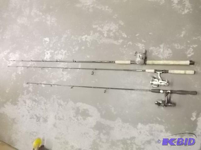 3 Assorted Fishing Rods Reels (One Garcia)...