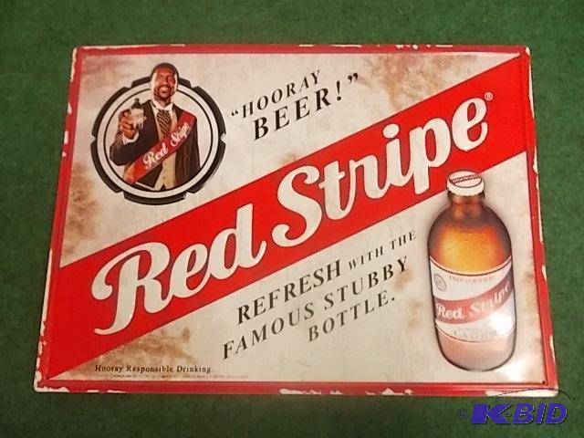 Red Stripe Metal Beer Sign 16 x 22...