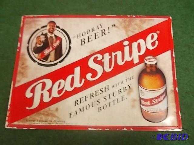 Red Stripe Metal Beer Sign 16 x 22...