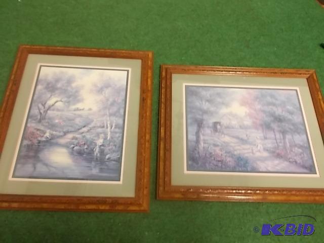 2 Pictures Scenic 19 x 16 Framed &amp Matted...