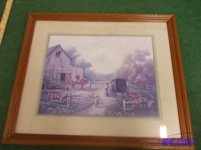 Old Fashion Horse &amp Buggie Picture 26 x 2...