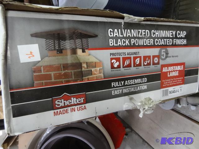 New shelter brand galvanized chimney cap blac...