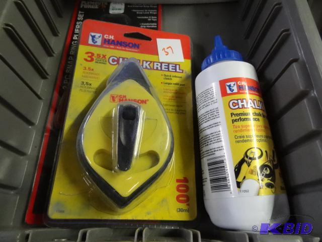 new 3 piece hardware lot including chalk reel...