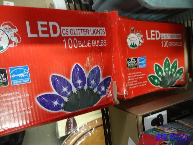 New Christmas light lot including 100 green L...