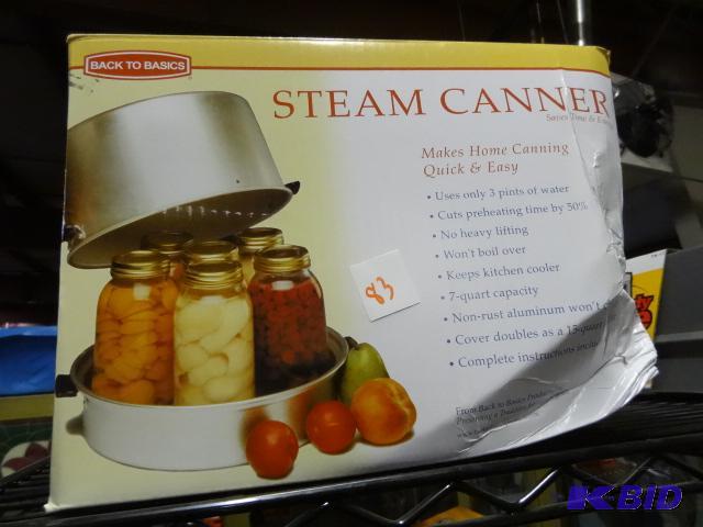 New in box back to basics steam canner. Saves...