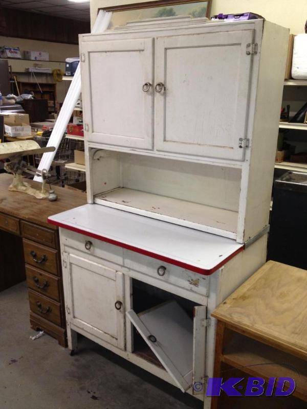 Mid Century Pantry  Kitchen Cabinet with pul...