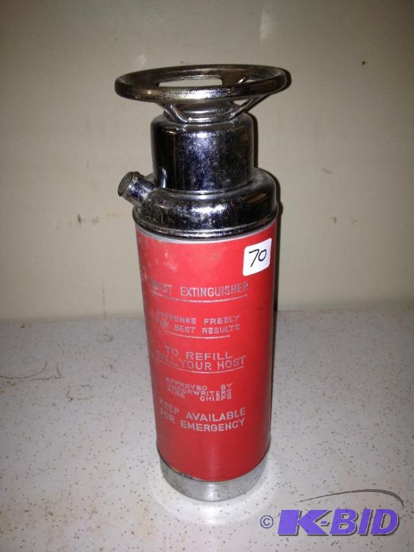 Vintage Red Thirst Fire Extinguisher Martini Shaker