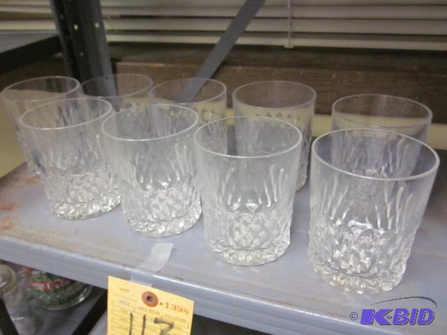 Lot of (9) cut glass crystal low ball glasses...
