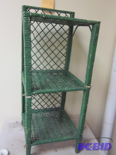 Green wicker shelf or plant stand.&nbsp  &nb...