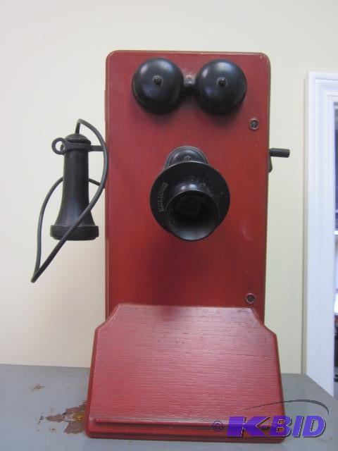 Antique 1908 Kellogg solid painted oak wood t...