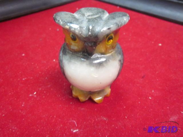 4 inch hand carved stone or marble owl.&nbsp...