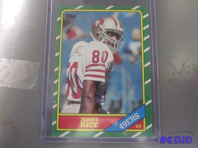 1986 Topps Jerry Rice Rookie card, in Mint co...