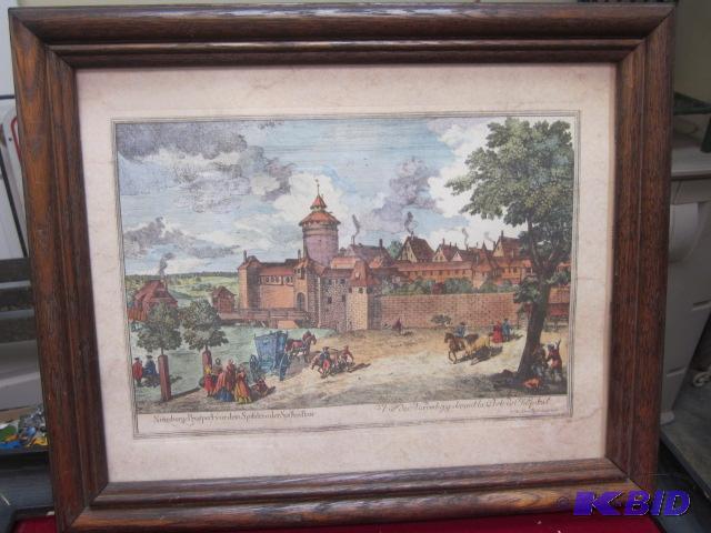 Vintage German hand tinted Plate engraved pri...