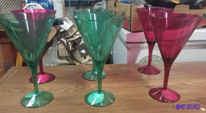 6 9inch plastic Margarita Glasses...