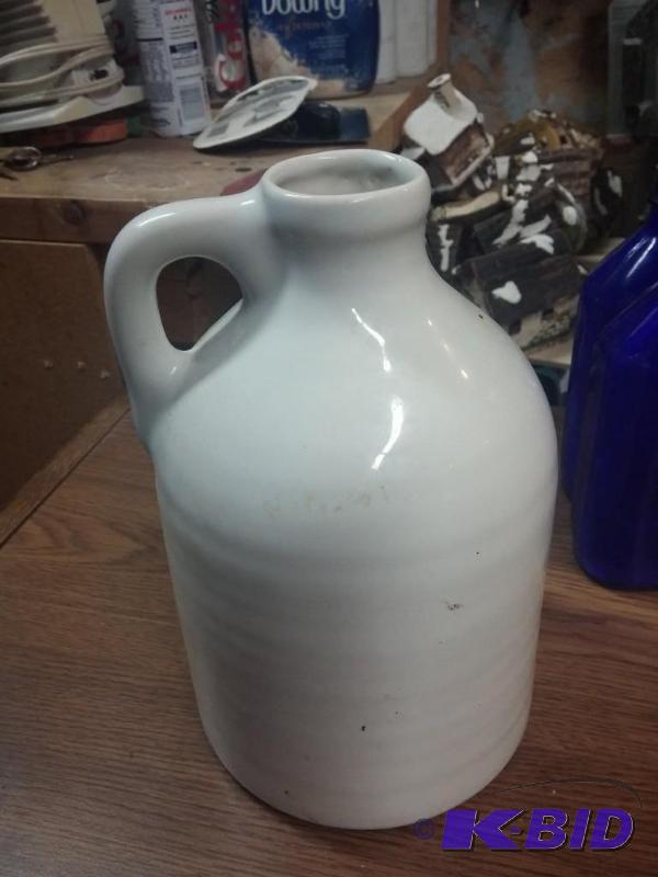 Cow decorated pottery jug, no chips...