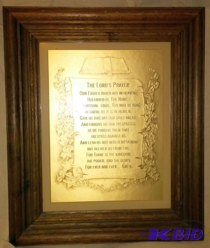 Heavy picture of The Lords Prayer on gold. 19...