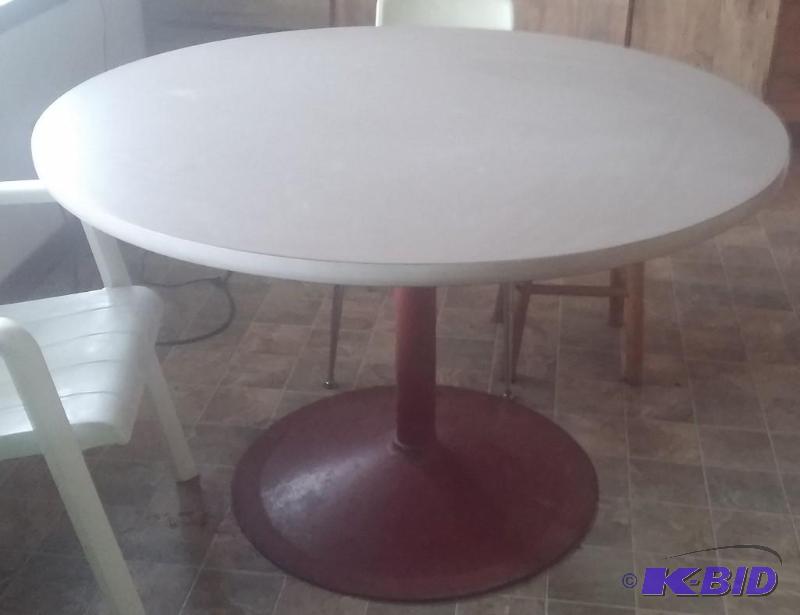 Round Table with Red Pedestal...
