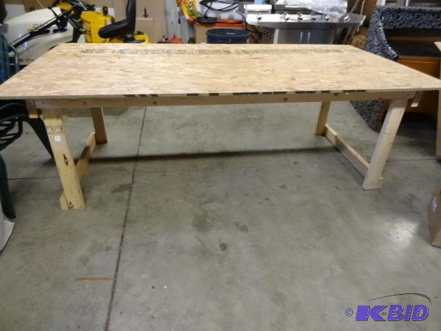 lot 10 image: Custom Wood Table 48 X 96 X 32...