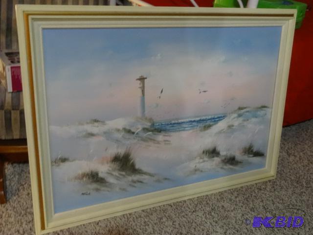 lot 27 image: Framed Painting 41 X 29 Canvas...