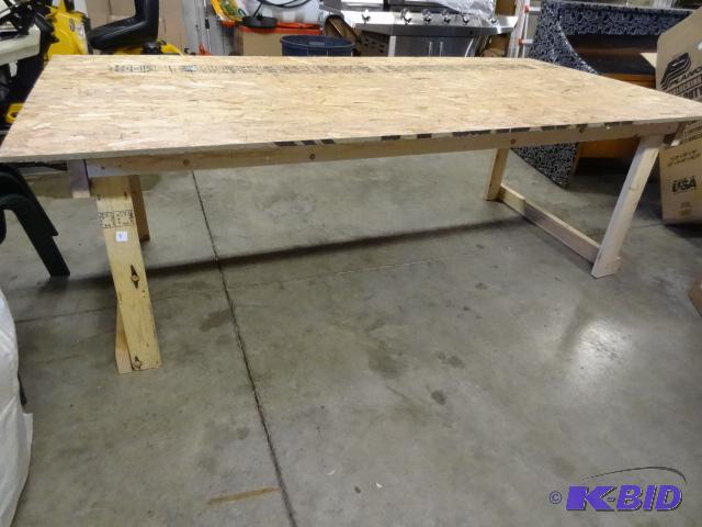lot 8 image: Custom Wood Table 48 X 96 X 32...