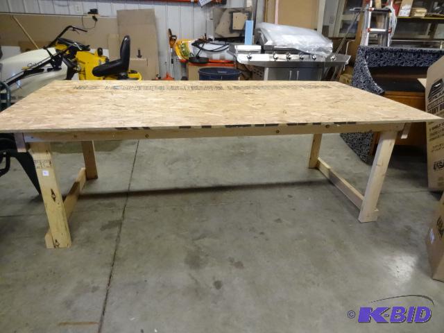 lot 9 image: Custom Wood Table 48 X 96 X 32...