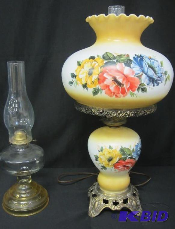 Vintage Hurricane lamp Gone With The Wind Style