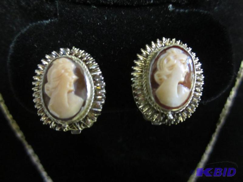 Vintage Cameo necklace and Earings