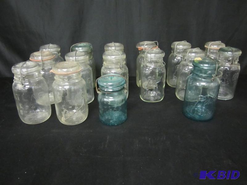 Vintage Ball  and Atlas Canning Jars With Lids