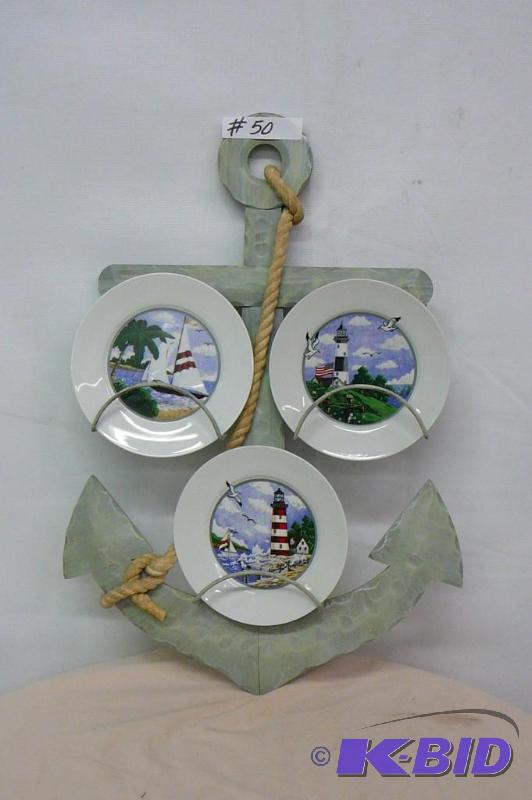 Wooden anchor wrack with decorative plates&nb...