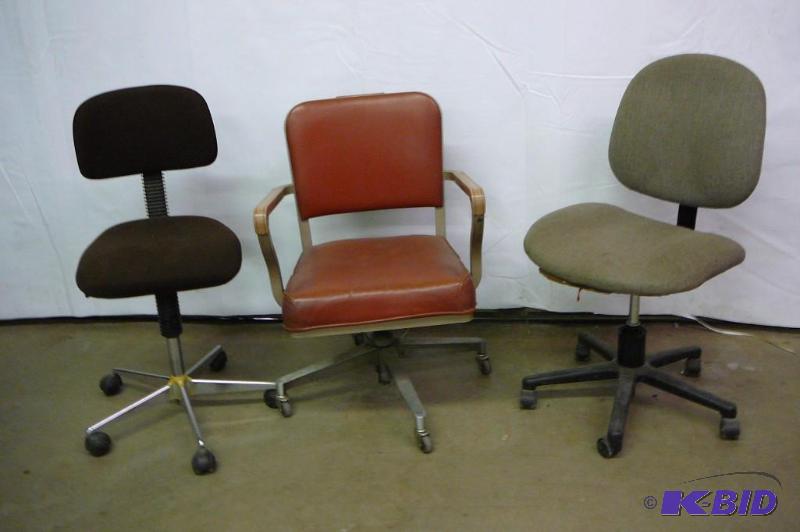 3 office chairs on casters...