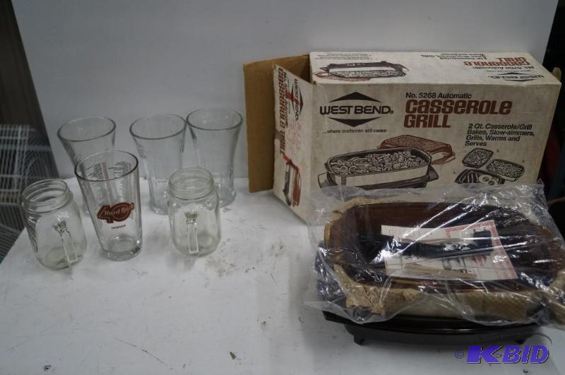 Glassware and Casserole Grill
