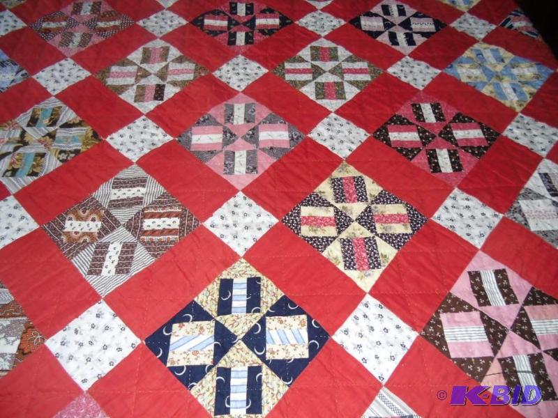 lot 20015 image: Winter Time - Handmade Patchwork Quilt - Lots of Red - 80 X 90