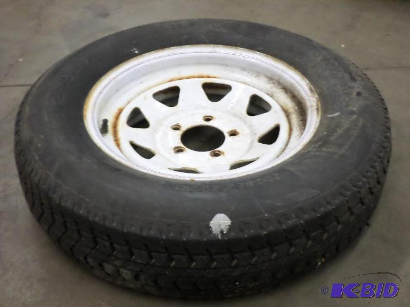 (1) 5-Lug ST2057515 Trailer Tire &amp Rim,...