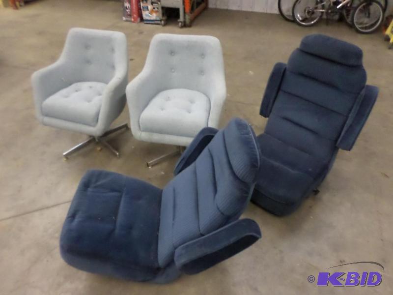 (2) Steel-Framed Chairs &amp (2) Captains Ch...
