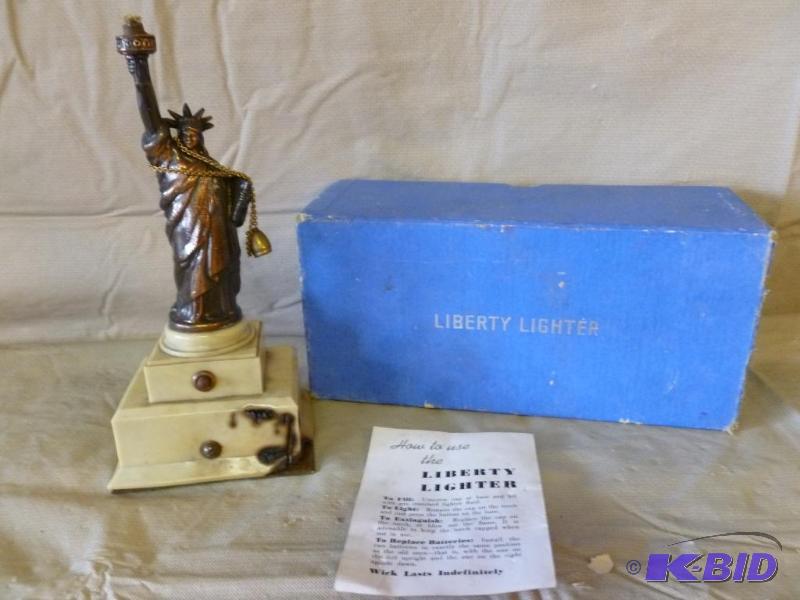 lot 124 image: Large Vintage Bronze Plated Cast Brass Libert...