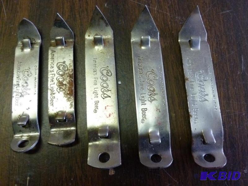 lot 165 image: Lot of five collectible Coors metal beer bott...