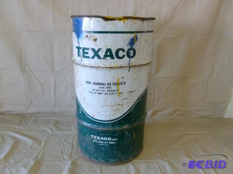 lot 56 image: Large Texaco Oil Company metal oil can that m...