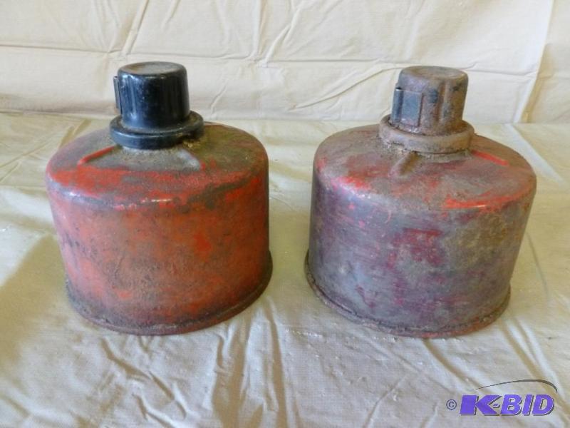 lot 60 image: Lot of two vintage metal road flares that mea...