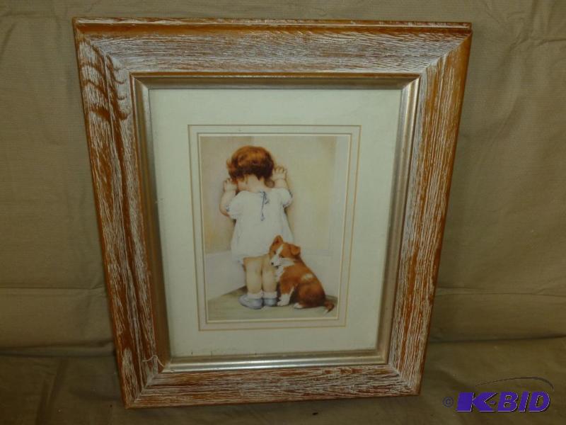 lot 69 image: Nice wood framed and double matted print that...