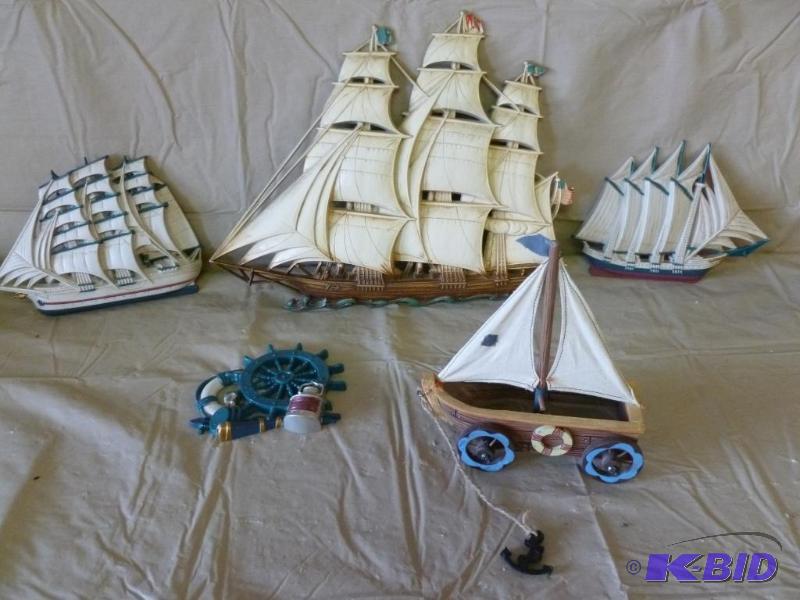 lot 82 image: Large lot of heavy gage plastic sailing ship ...