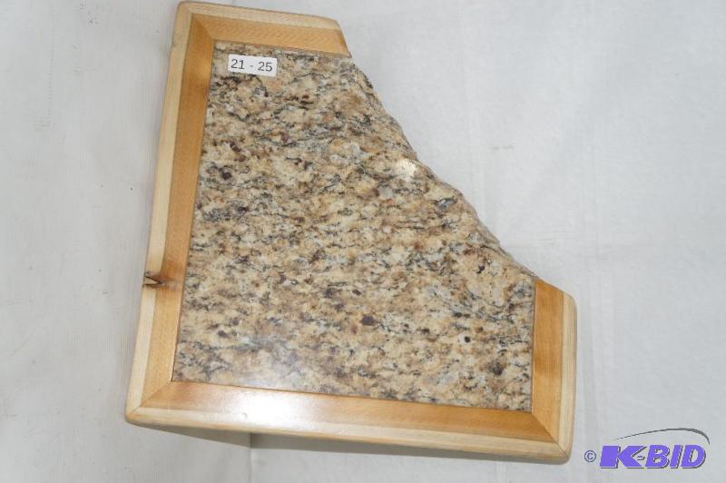 Granite Serving Tray with Wood Edging