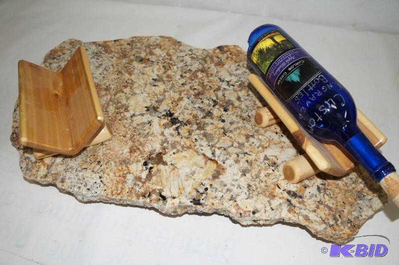 Granite Wine Holder With Candle