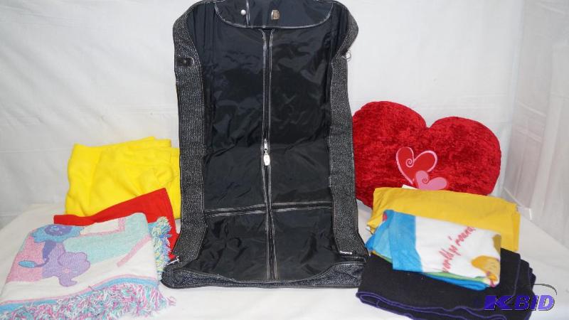 Hanging Garment Bag & Lot of BlanketsSheets