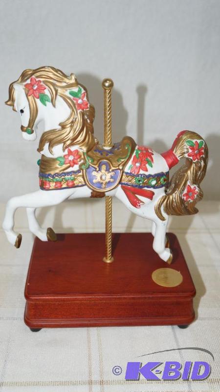 Heritage House Christmas Eve Collection We Wish You A Merry Christmas Carousel Horse