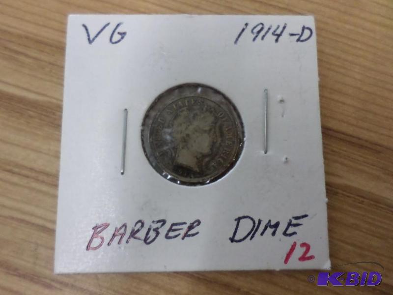 1914-D Barber Dime VG...