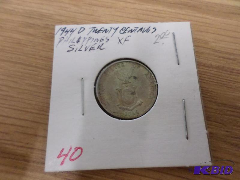 1944-D Twenty Centavos, Unc. Phillippines -Si...