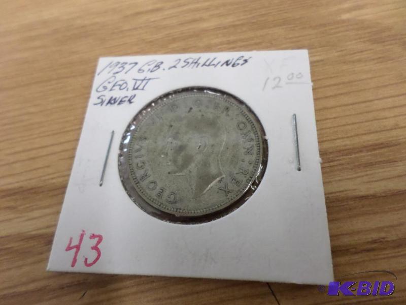 1937 2 Shillings, VF Great Britian -Silver...