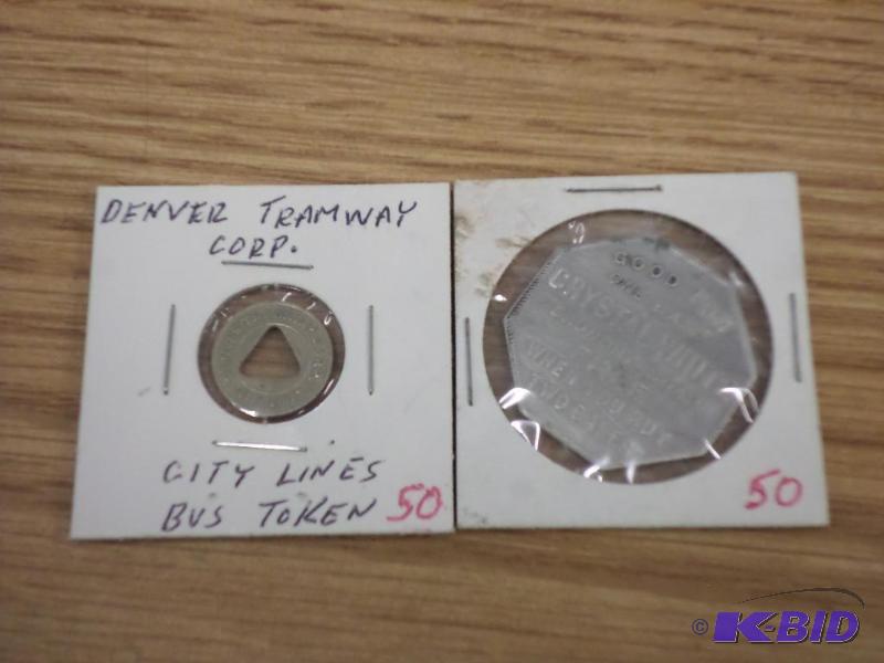 2) Trade Tokens, Palmolive-Peet Crystal White...