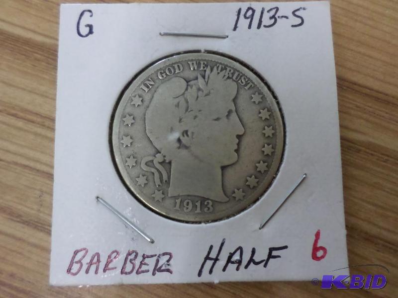 1913-S Barber Half Dollar G...