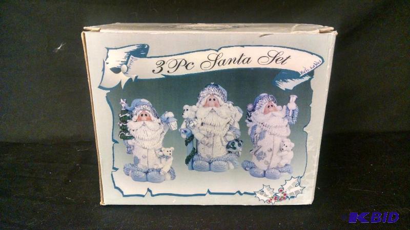 Santa set 3 piece. Blue, white and silver in...